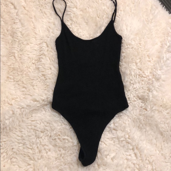 Brandy Melville Tops - Brandy Melville black ribbed bodysuit!